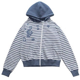 2010's Striped Zip Up Hoodie