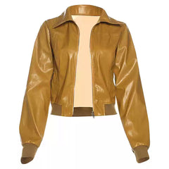 90s Mustard Leather Jacket