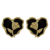Vintage Style Rose Heart Earrings