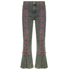 Y2K Lace Up Jeans