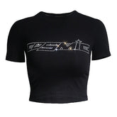Y2K Rhinestone Cosmic Crop Top