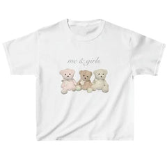 Y2K Bears Print Crop Top