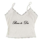 Born to Die Ribbed Lace Top