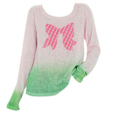 Bowknot Gradient Knit Pullover