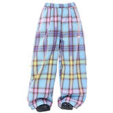 Bubblegum Plaid Wide Leg Pants
