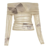 Butterfly Aesthetic Bardot Top