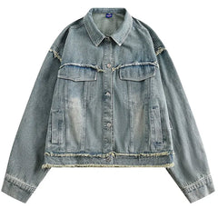 Butterfly Patch Y2K Denim Jacket