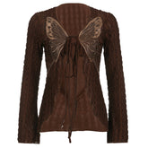Fairy Grunge Butterfly Long Sleeve Top