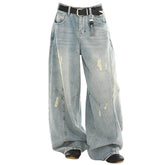 Skater Girl Distressed Baggy Jeans