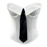 Office Siren Tie Corset Top