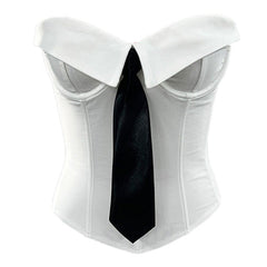 Office Siren Tie Corset Top