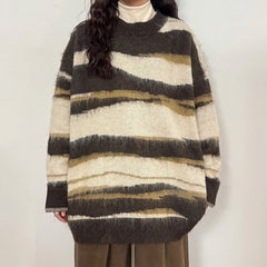Oversized Striped Knit Sweater
