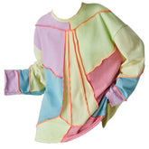 Pastel Patchwork Oversized Sweatshirt