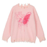 Pastel Pink Butterfly Sweater