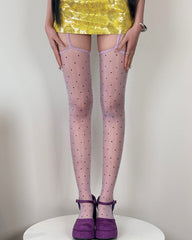 Polka Dot Suspender Tights