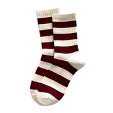 Red & Beige Striped Socks