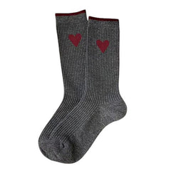 Cozy Red and Grey Patterned Socks