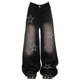 Rhinestone Star Wide Leg Jeans