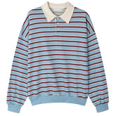 Bonjour Baby Stripe Polo Sweatshirt