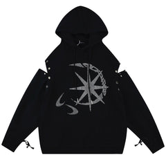 Sun & Moon Rhinestone Hoodie
