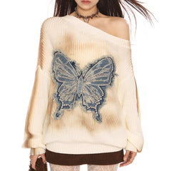Vintage Wash Butterfly Sweater