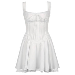 Bonjour Baby Corset Lace Trim Dress