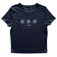 Y2K Star Print Baby Tee