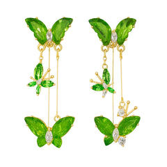 Fairy Butterfly Green Earrings