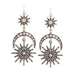 Radiant Sun Moon Earrings