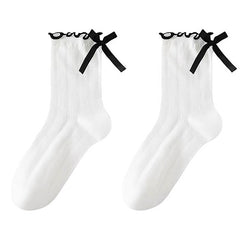 Preppy Aesthetic Bow Ruffle Socks