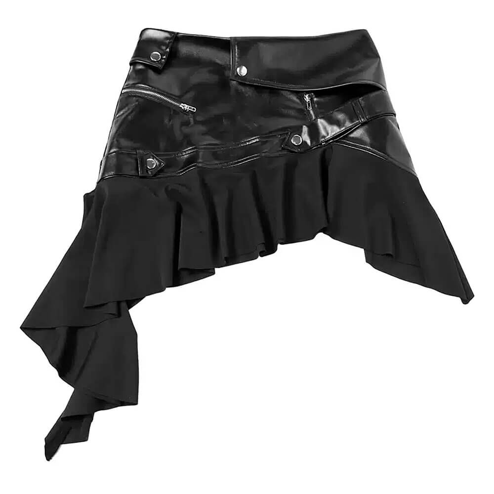 Rock The Scene Asymmetric Leather Skirt