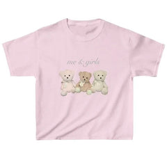 Y2K Bears Print Crop Top