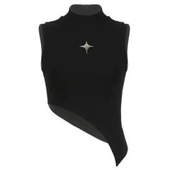 Stargirl Aesthetic Asymmetric Crop Top