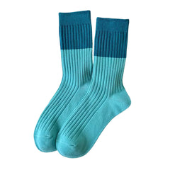 Blue & Green Patterned Socks