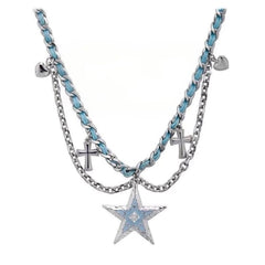 Blue Star Choker Necklace