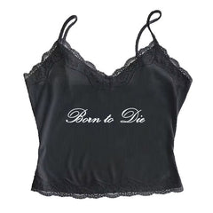 Born to Die Ribbed Lace Top