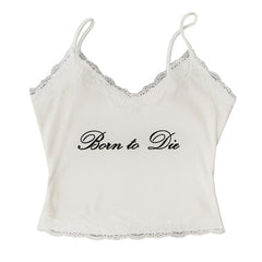 Born to Die Ribbed Lace Top