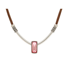 Bubblegum Pink Rectangle Pendant Choker