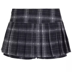 Dark Academia Plaid Mini Skirt