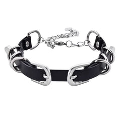 Double Buckle Vegan Leather Choker