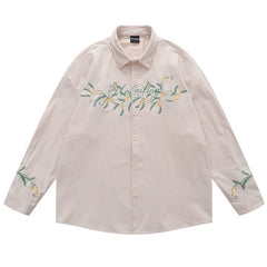 Earthcore Aesthetic Floral Button-Up Shirt
