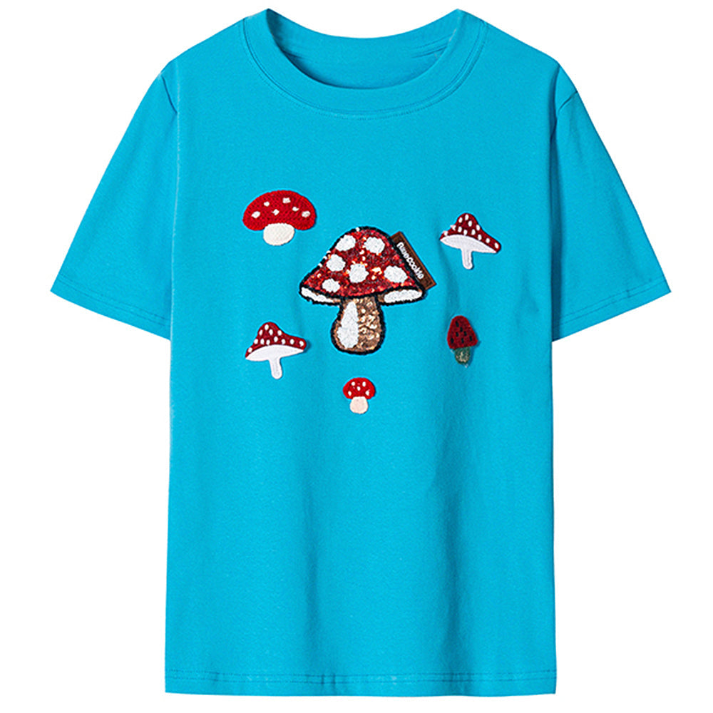 Forest Fairy Mushroom Sequin T-Shirt