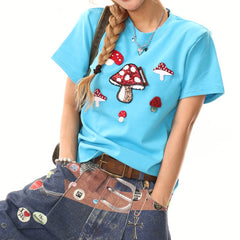 Forest Fairy Mushroom Sequin T-Shirt