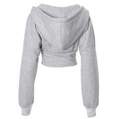 Basic Corset Detail Zip Up Hoodie