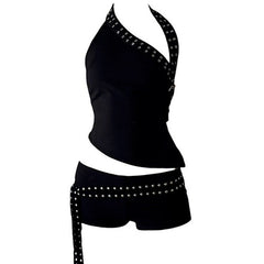 Grunge Asymmetric Top & Mini Shorts Co-Ord