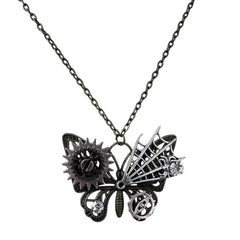 Grunge Mechanical Butterfly Necklace