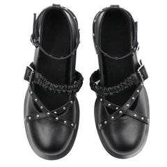 Grunge Sleaze Studded Mary Janes