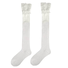Lace Trim Knee High Socks