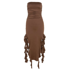 Pure Flirting Ruffle Split Dress