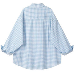 Rue des Fleurs Pastel Plaid Loose Shirt